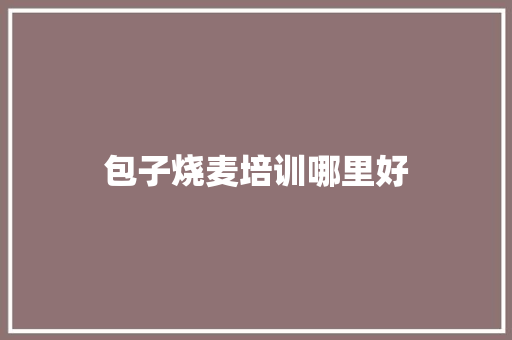 包子烧麦培训哪里好