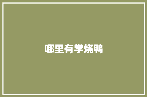 哪里有学烧鸭