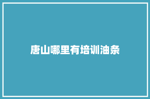 唐山哪里有培训油条
