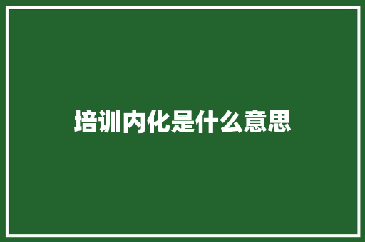 培训内化是什么意思