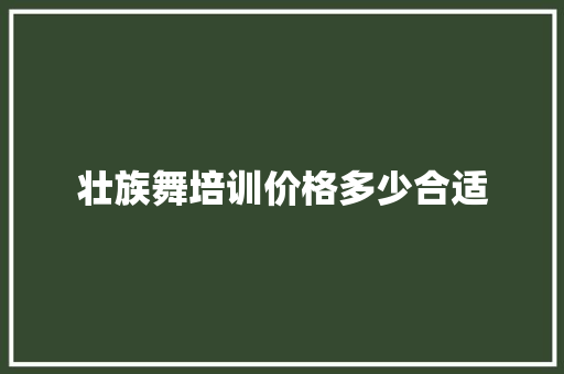 壮族舞培训价格多少合适