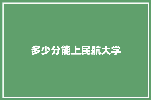 多少分能上民航大学