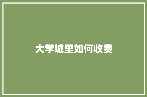 大学城里如何收费