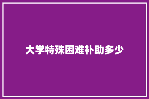 大学特殊困难补助多少