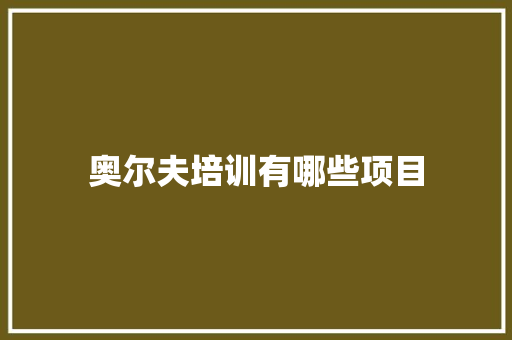 奥尔夫培训有哪些项目