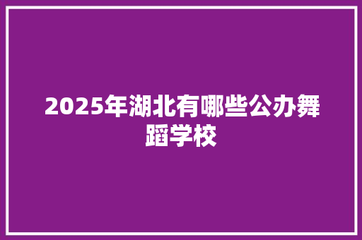 2025年湖北有哪些公办舞蹈学校 采访稿
