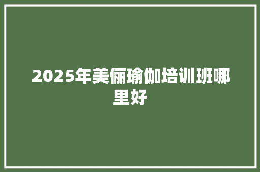2025年美俪瑜伽培训班哪里好