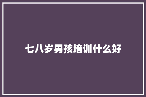 七八岁男孩培训什么好