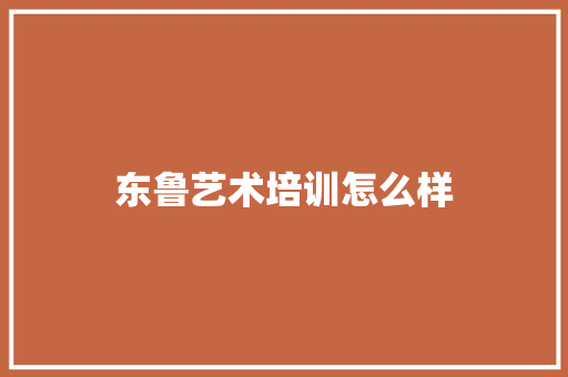 东鲁艺术培训怎么样 生活类
