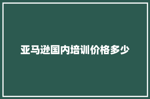亚马逊国内培训价格多少