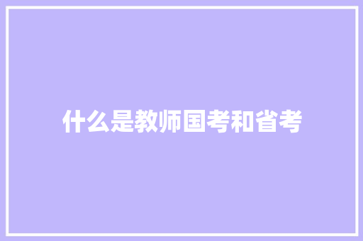 什么是教师国考和省考 工作总结
