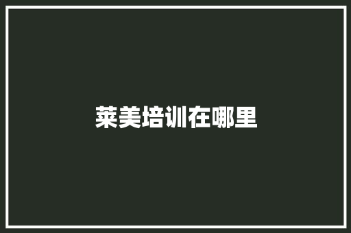 莱美培训在哪里