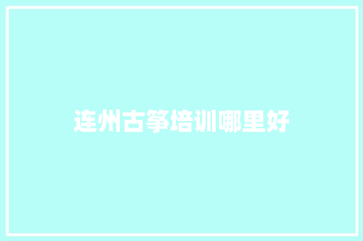 连州古筝培训哪里好