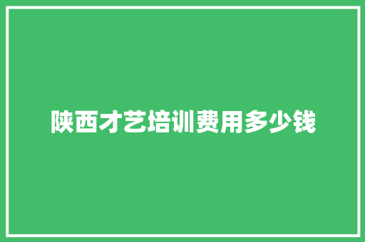 陕西才艺培训费用多少钱