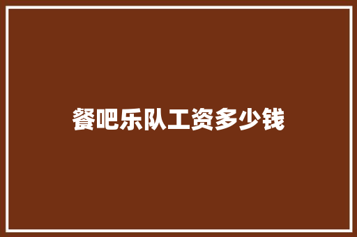 餐吧乐队工资多少钱