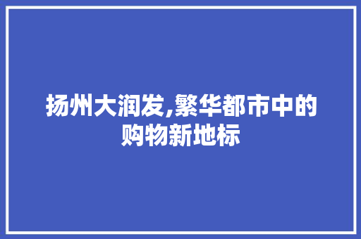 扬州大润发,繁华都市中的购物新地标