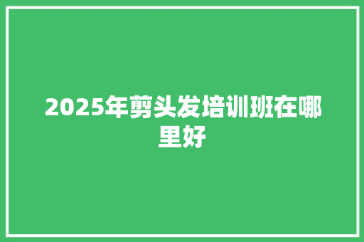 2025年剪头发培训班在哪里好