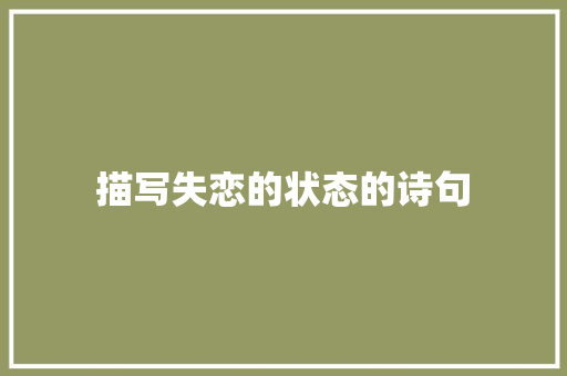描写失恋的状态的诗句 工作总结