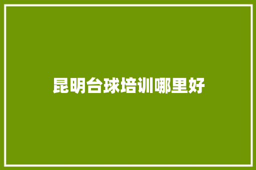 昆明台球培训哪里好 特写稿