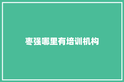 枣强哪里有培训机构