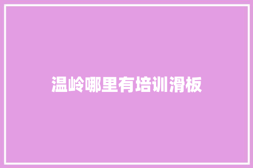 温岭哪里有培训滑板
