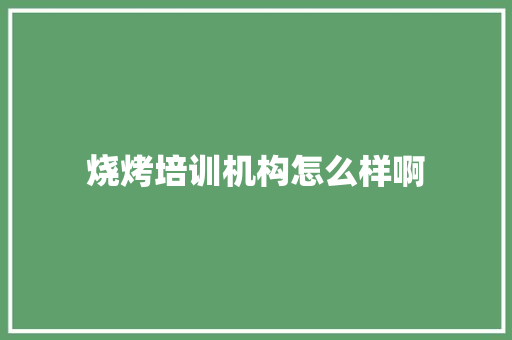烧烤培训机构怎么样啊 生活随笔