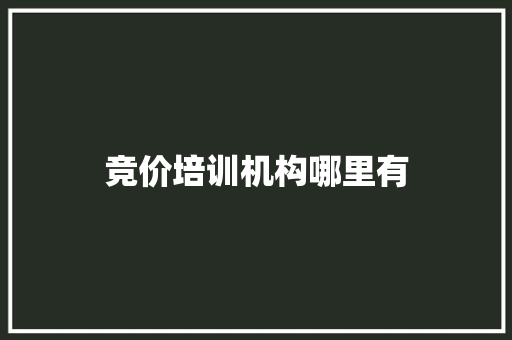 竞价培训机构哪里有