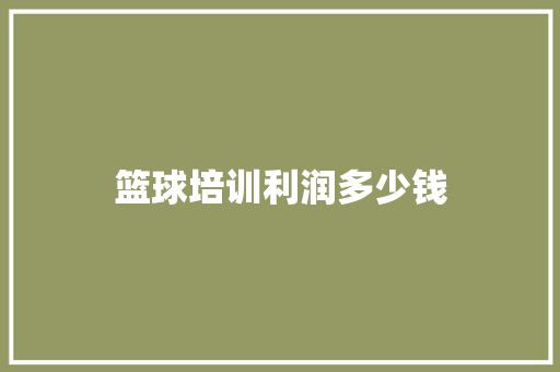 篮球培训利润多少钱