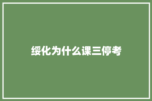 绥化为什么课三停考
