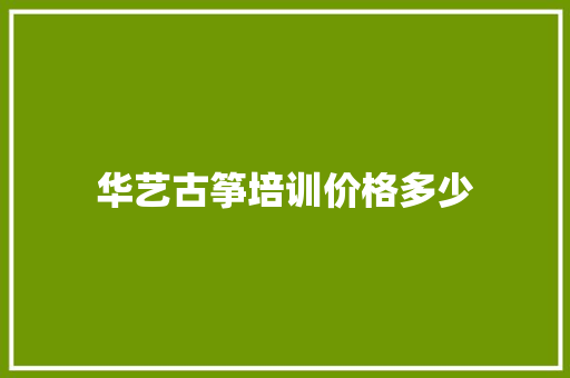 华艺古筝培训价格多少 工作总结