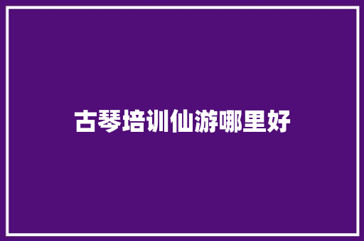 古琴培训仙游哪里好