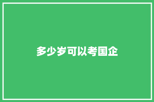 多少岁可以考国企