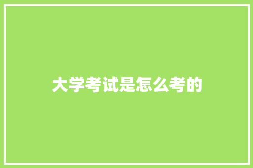 大学考试是怎么考的