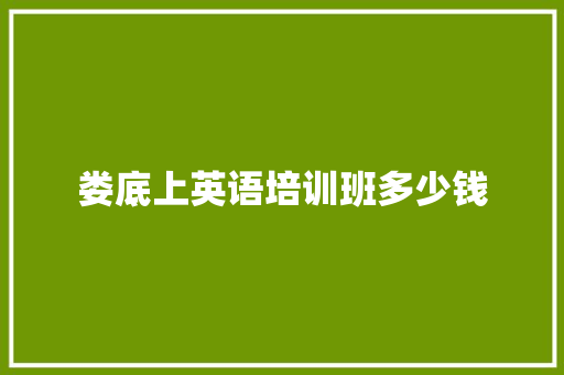 娄底上英语培训班多少钱
