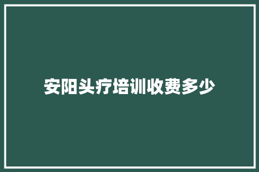 安阳头疗培训收费多少