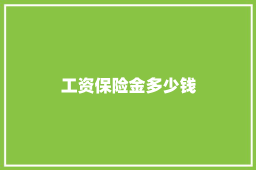 工资保险金多少钱