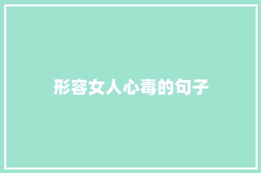 形容女人心毒的句子