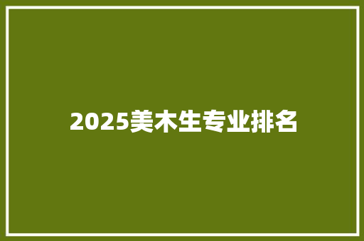 2025美木生专业排名