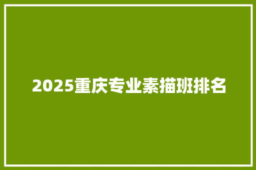 2025重庆专业素描班排名