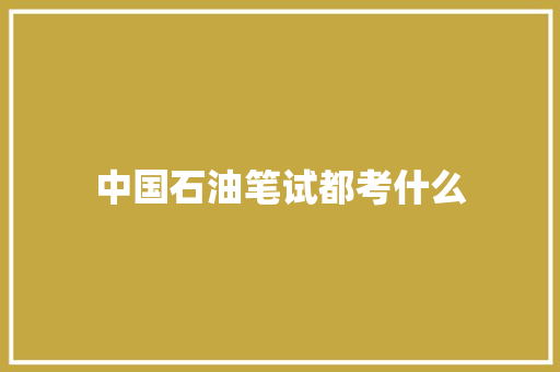 中国石油笔试都考什么
