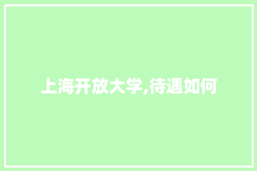 上海开放大学,待遇如何