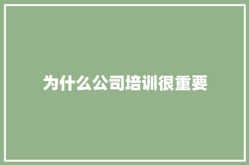 为什么公司培训很重要 采访稿
