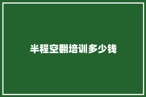 半程空翻培训多少钱