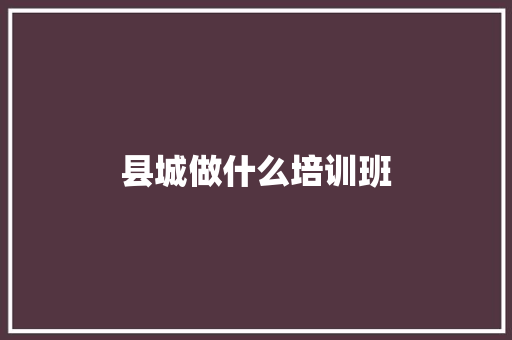 县城做什么培训班
