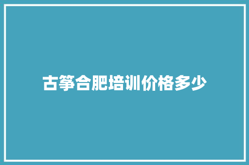 古筝合肥培训价格多少