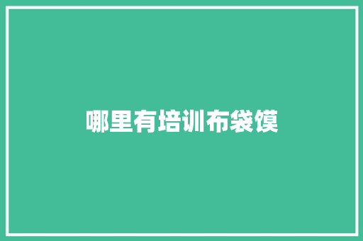 哪里有培训布袋馍