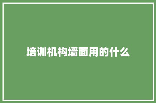培训机构墙面用的什么