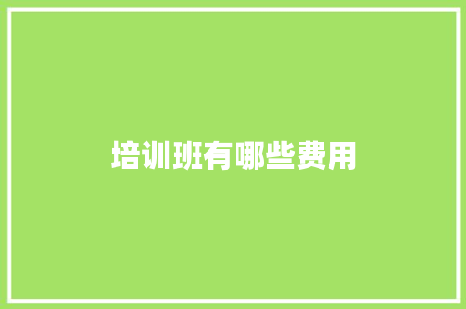培训班有哪些费用