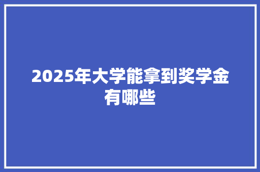 2025年大学能拿到奖学金有哪些