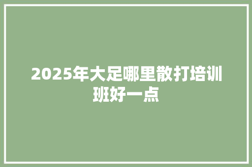 2025年大足哪里散打培训班好一点